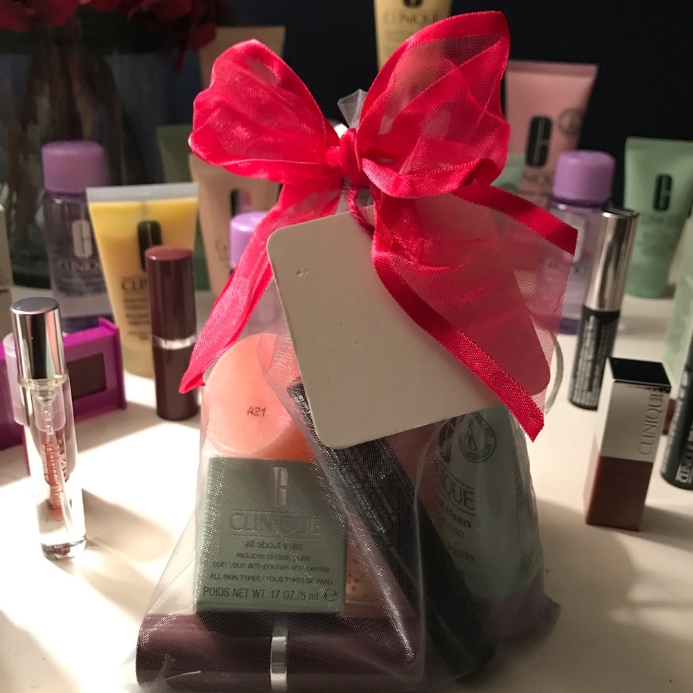 CLINIQUE Skincare and Makeup in organza bags